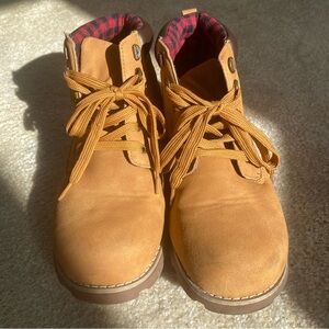 Tan Lace-Up Boots
